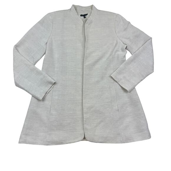 Eileen Fisher Sophisticated Textured Open Front Long Line Blazer Women's Size M - Picture 1 of 6